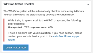 WP-Cron Status Checker Error